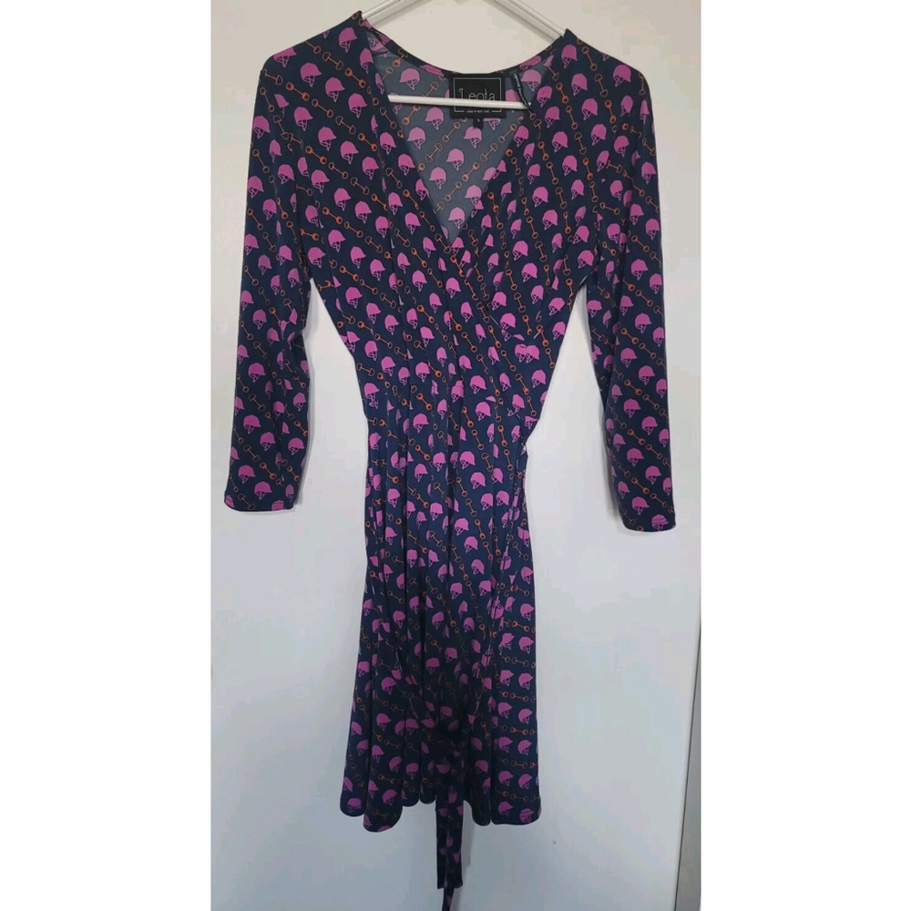 Leota Navy Purple Equestrian Hat Dress Small